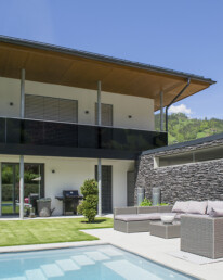 glasgelaender privathaus terrasse glasbau