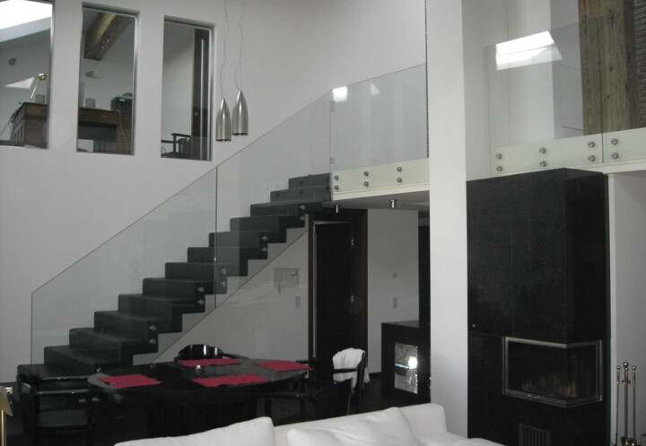 Glasgelaender in Wohnung - glasbau